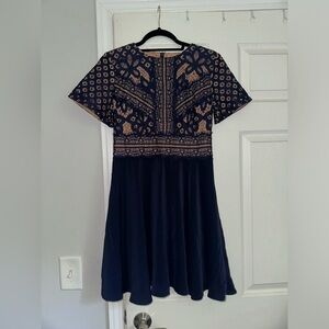 Two Sisters the Label navy lace embroidered dress
